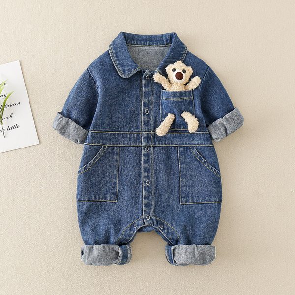 Handsome denim jumpsuit for baby boys