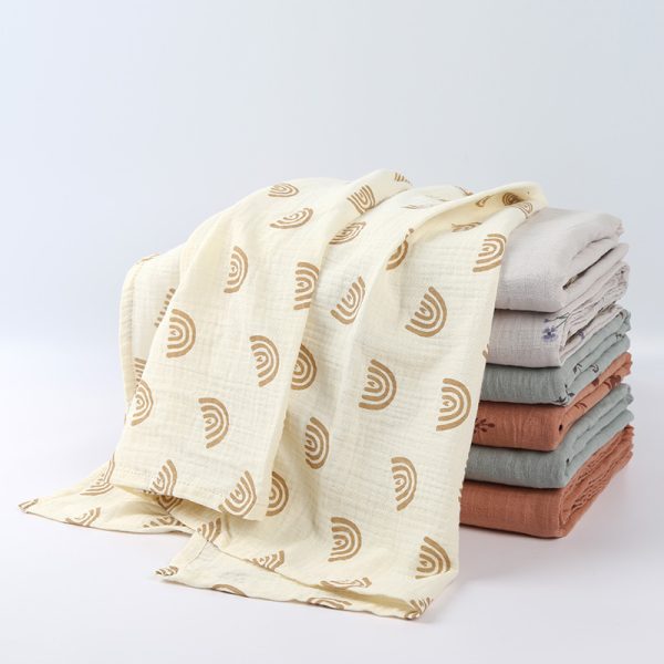 Double-layered crepe baby blanket/swaddle