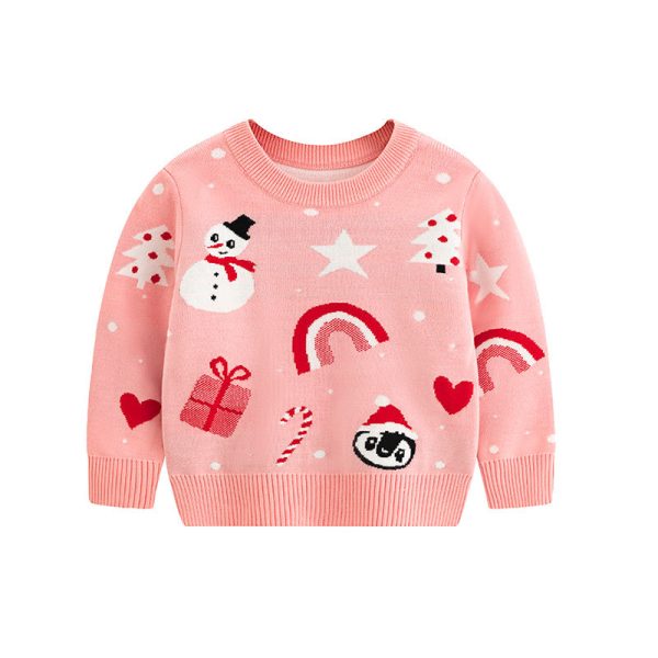 Baby girl's Christmas cartoon sweater