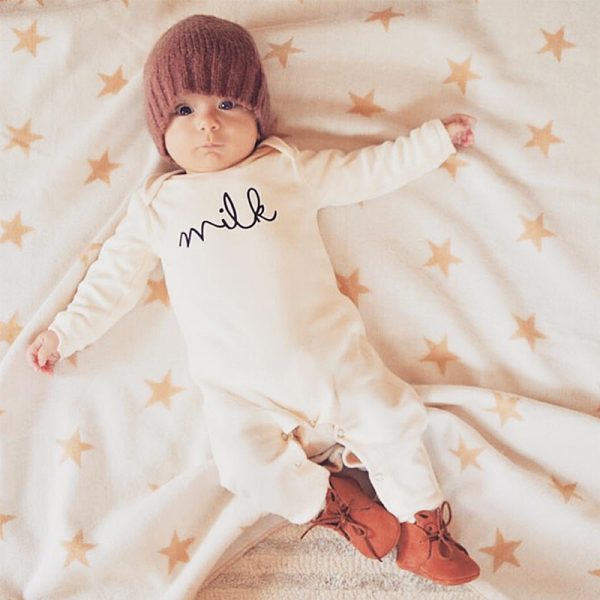 Thick cotton baby bodysuit for autumn and winter